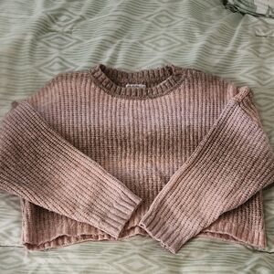 Arizona Jean Company Pink Ribbed Crew Neck Sweater